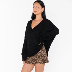 Show me your mumu leopard denim mini skirt